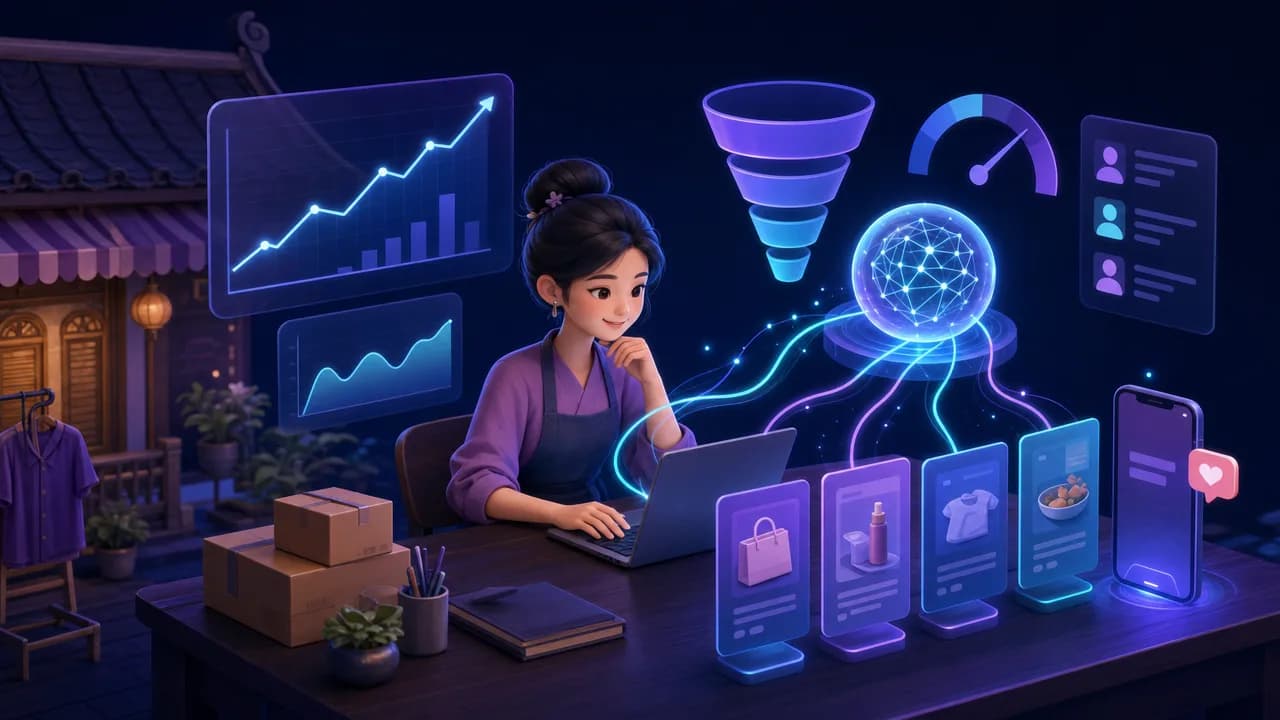 แดชบอร์ดวิเคราะห์โฆษณา Facebook ด้วย AI ของร้านค้าออนไลน์ไทย แสดงกราฟ ROAS และการแจ้งเตือน